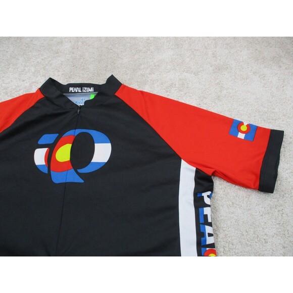 Pearl Izumi Cycling Jersey Men Medium Black Red Select Colorado Zip Shirt - Picture 3 of 13